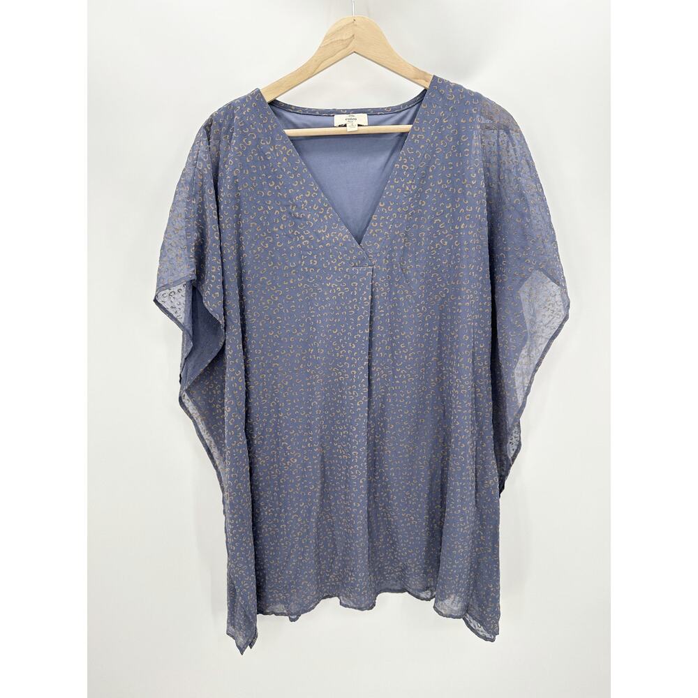 Entro Womens Blue Sheer Oversized Tunic Mini Dress D13391 Size S‎ Boho Fairy